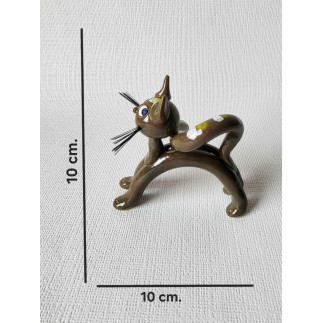 Lenktas katinas smilkalinė su matmenimis pilkas