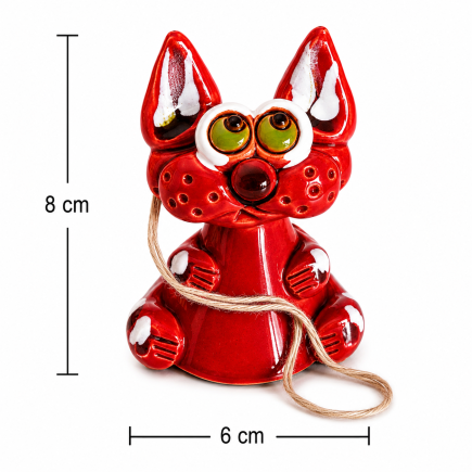 Handmade Ceramic Cat Bell – Colorful Decoration