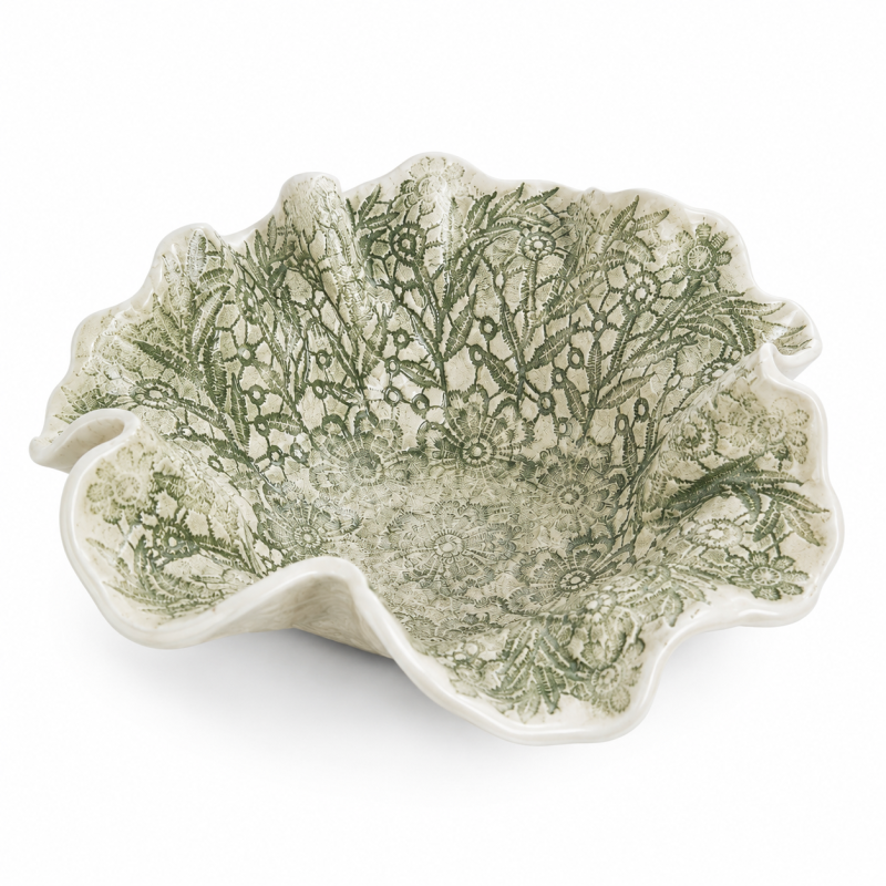Handmade Ceramic Decorative Bowl – Floral Pattern