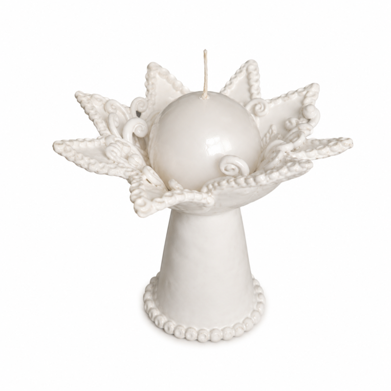 Handmade Ceramic Candlestick-Altar on a Pedestal