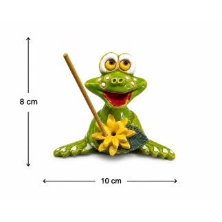Light Green Ceramic Frog Incense Holder – Handmade Decoration