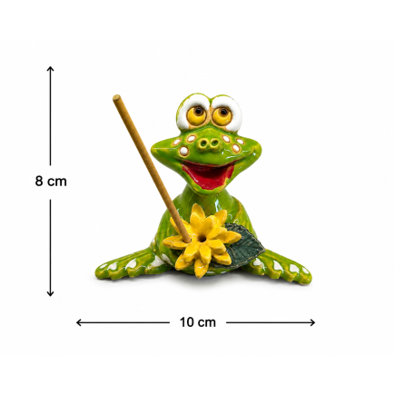 Light Green Ceramic Frog Incense Holder – Handmade Decoration