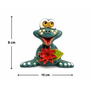 Dark Green Ceramic Frog Incense Holder – Handmade Decoration