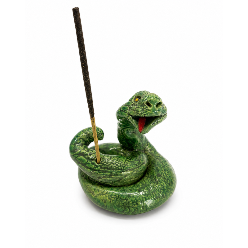 Ceramic snake incense holder