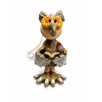 Ceramic Owl Bell – Handmade Decoration